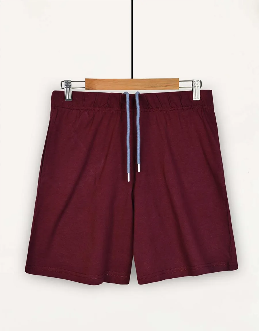 Men's Single Jersey PJ Set - Burgundy