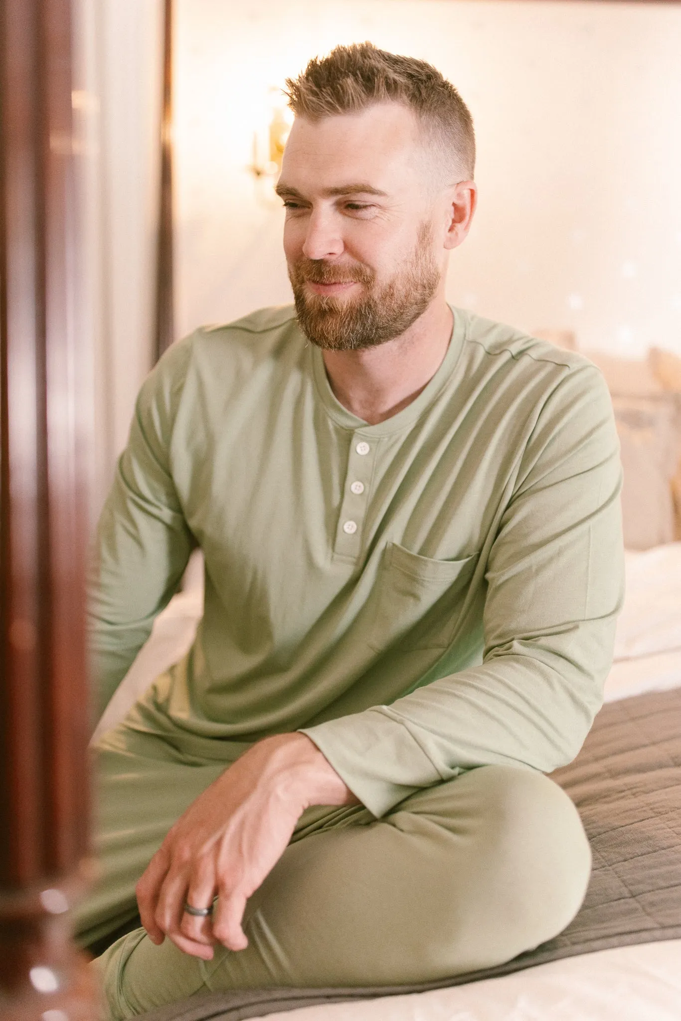 Mens So Soft Pajama Set in Green