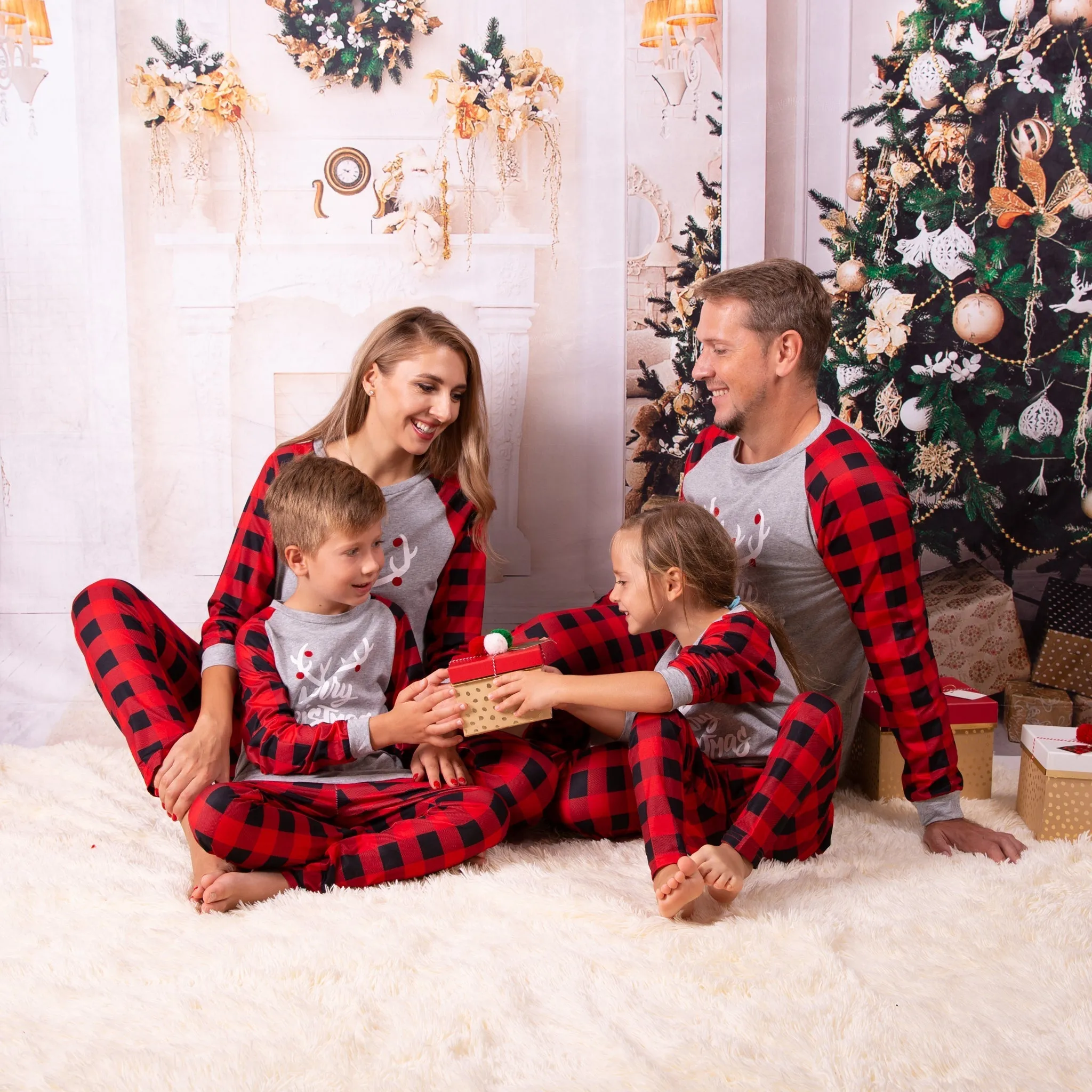 Merry Christmas Cotton Kids Matching Pajamas