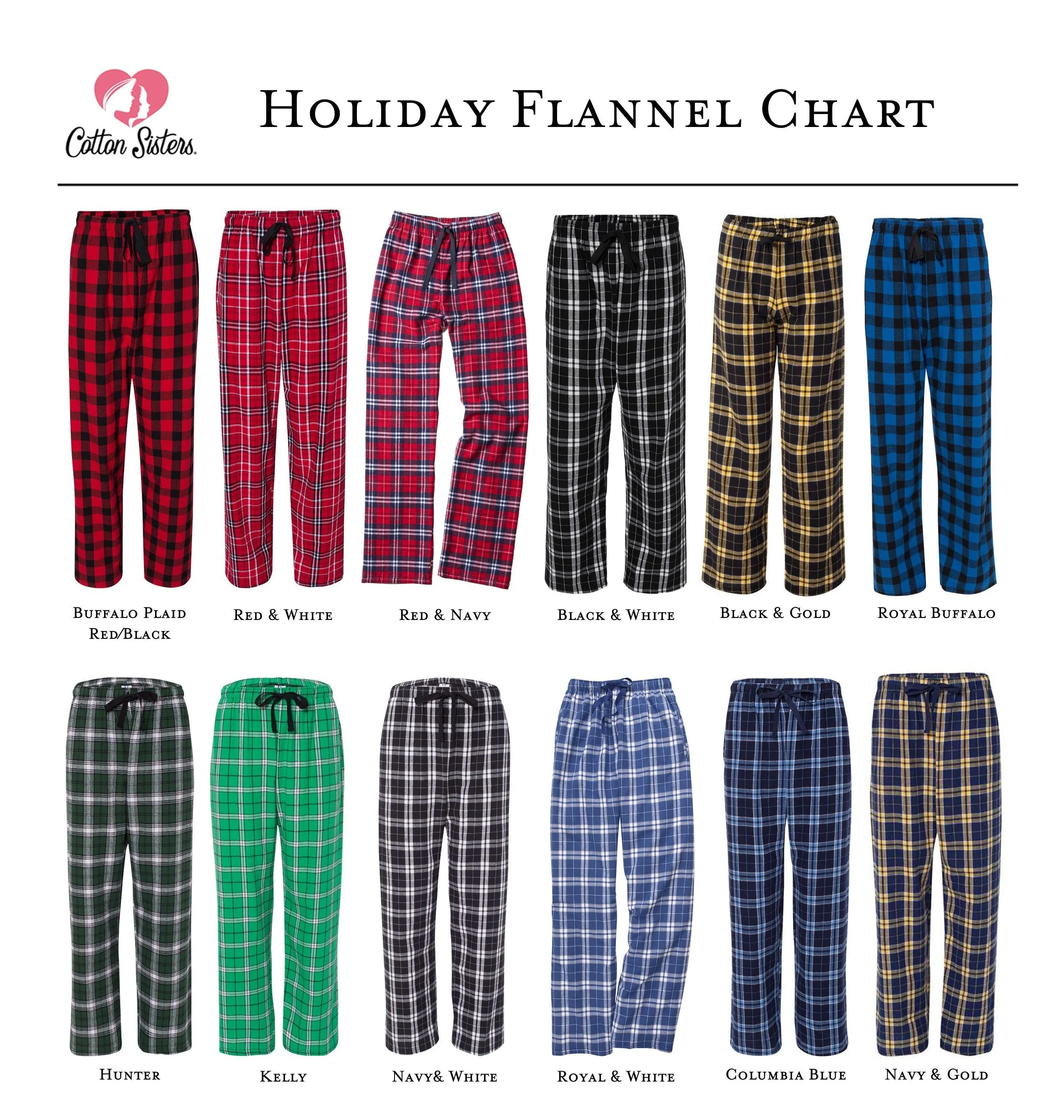 Monogrammed Flannel Matching Family Pajama Set - Classic Monogram - ADULT SIZES ONLY