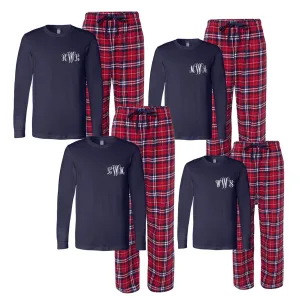 Monogrammed Flannel Matching Family Pajama Set