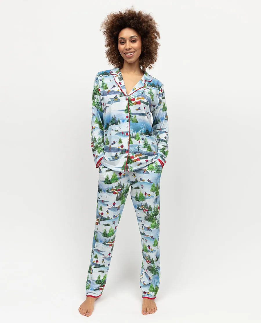 Montana Womens Wintersape Printed Jersey Pyjama Bottoms