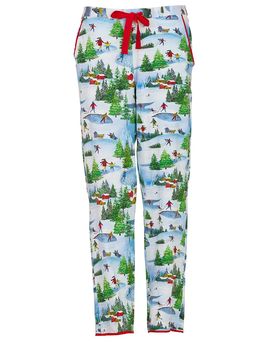 Montana Womens Wintersape Printed Jersey Pyjama Bottoms