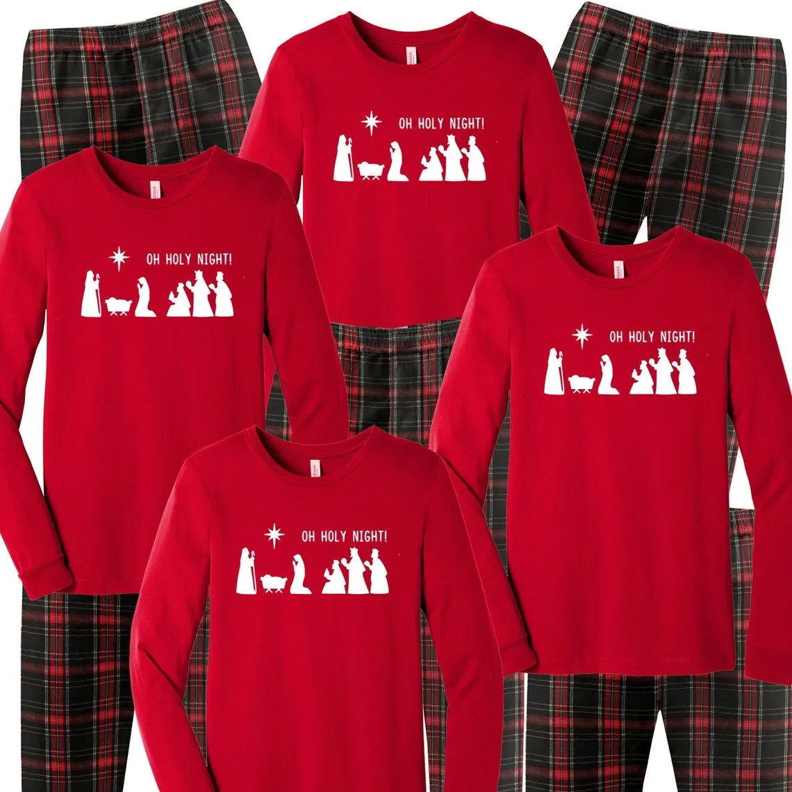 Oh Holy Night Matching Family Christmas Pajamas - ADULT SIZES ONLY