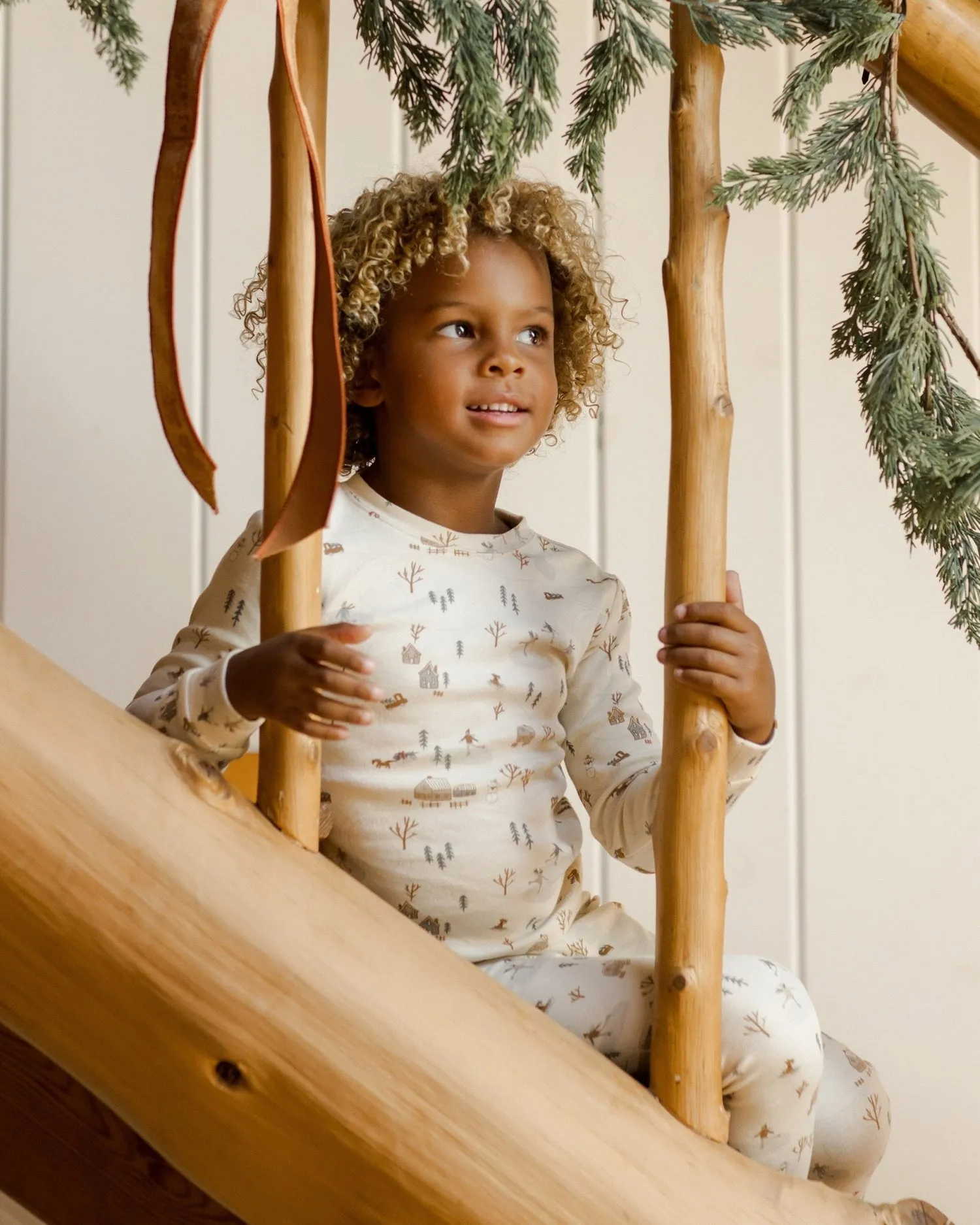 Organic Long Sleeve Pajama Set | Winter Town