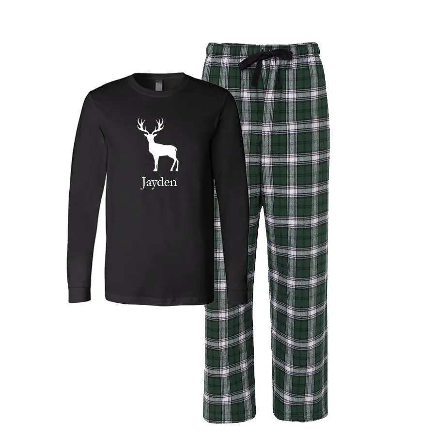 Personalized Deer Matching Family Christmas Pajamas - ADULT SIZES ONLY