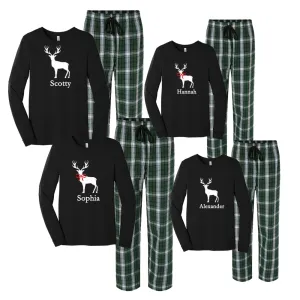 Personalized Deer Matching Family Christmas Pajamas - ADULT SIZES ONLY