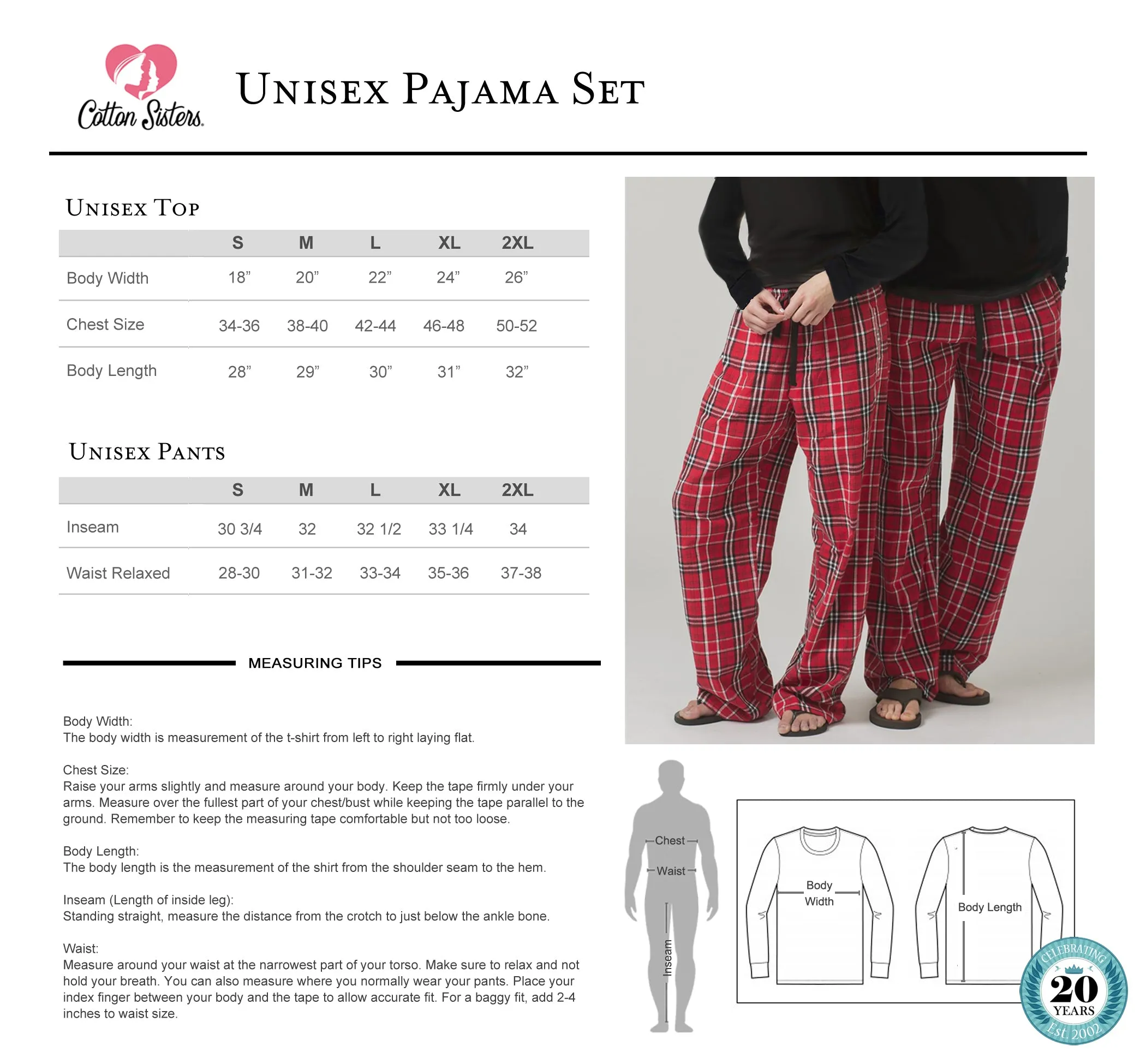 Personalized Flannel Pajamas with Heart - ADULT SIZES ONLY