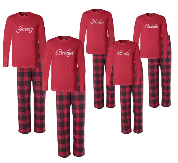 Personalized Matching Family Christmas Pajamas with Names