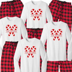 Personalized Matching Family Pajamas - Candy Cane Lane