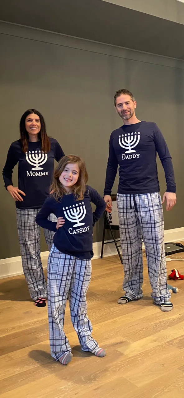 Personalized Menorah Matching Family Hanukkah Pajamas