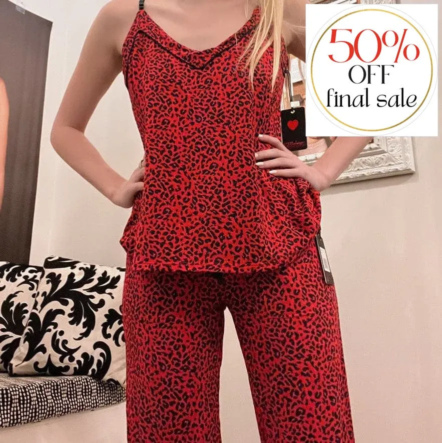 PJ Salvage Leopard Cami Pant Set Rfllls