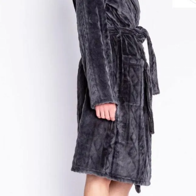 PJ Salvage Plush Robe in Charcoal RFCKR