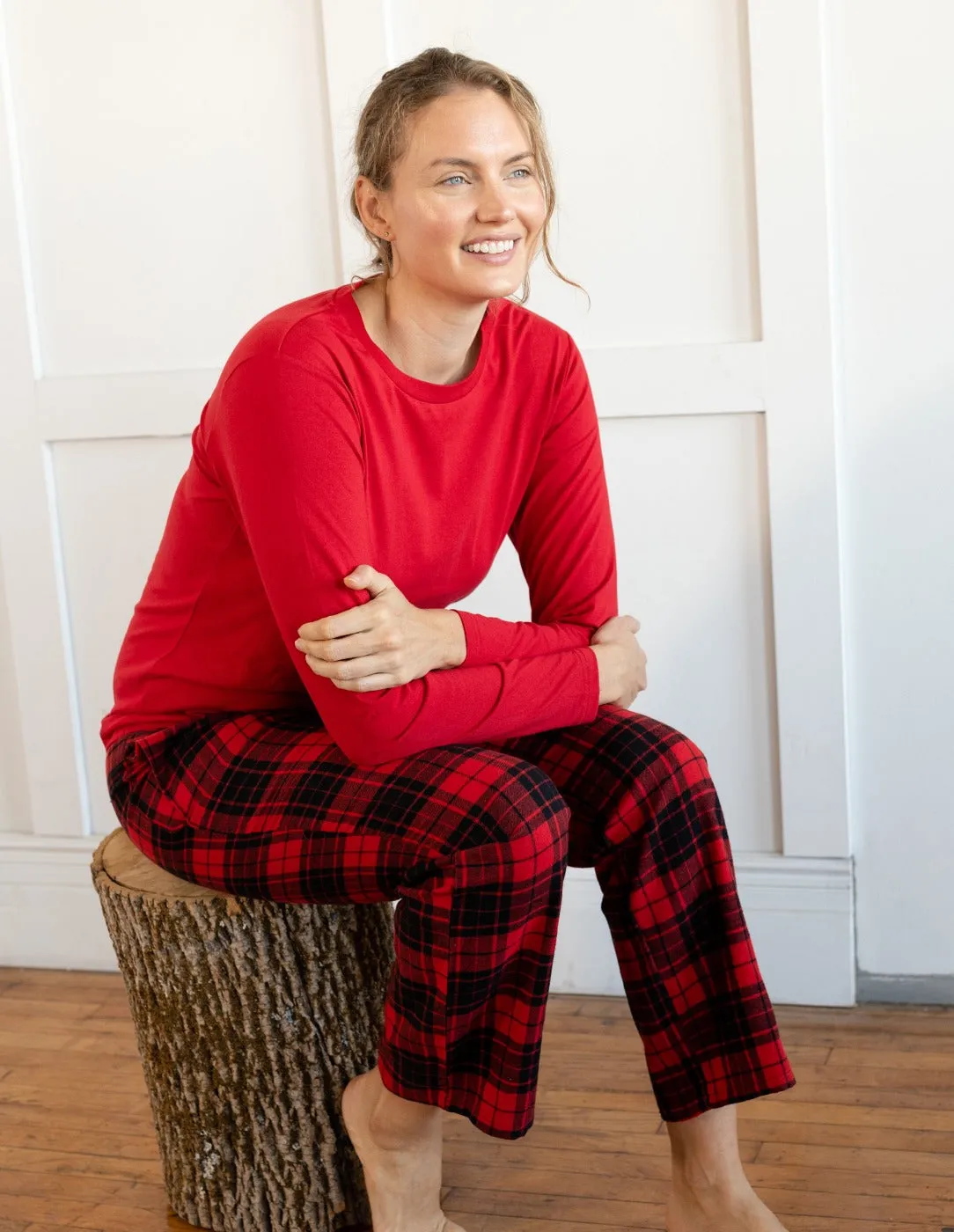 Red & Black Plaid Matching Family Pajama Set