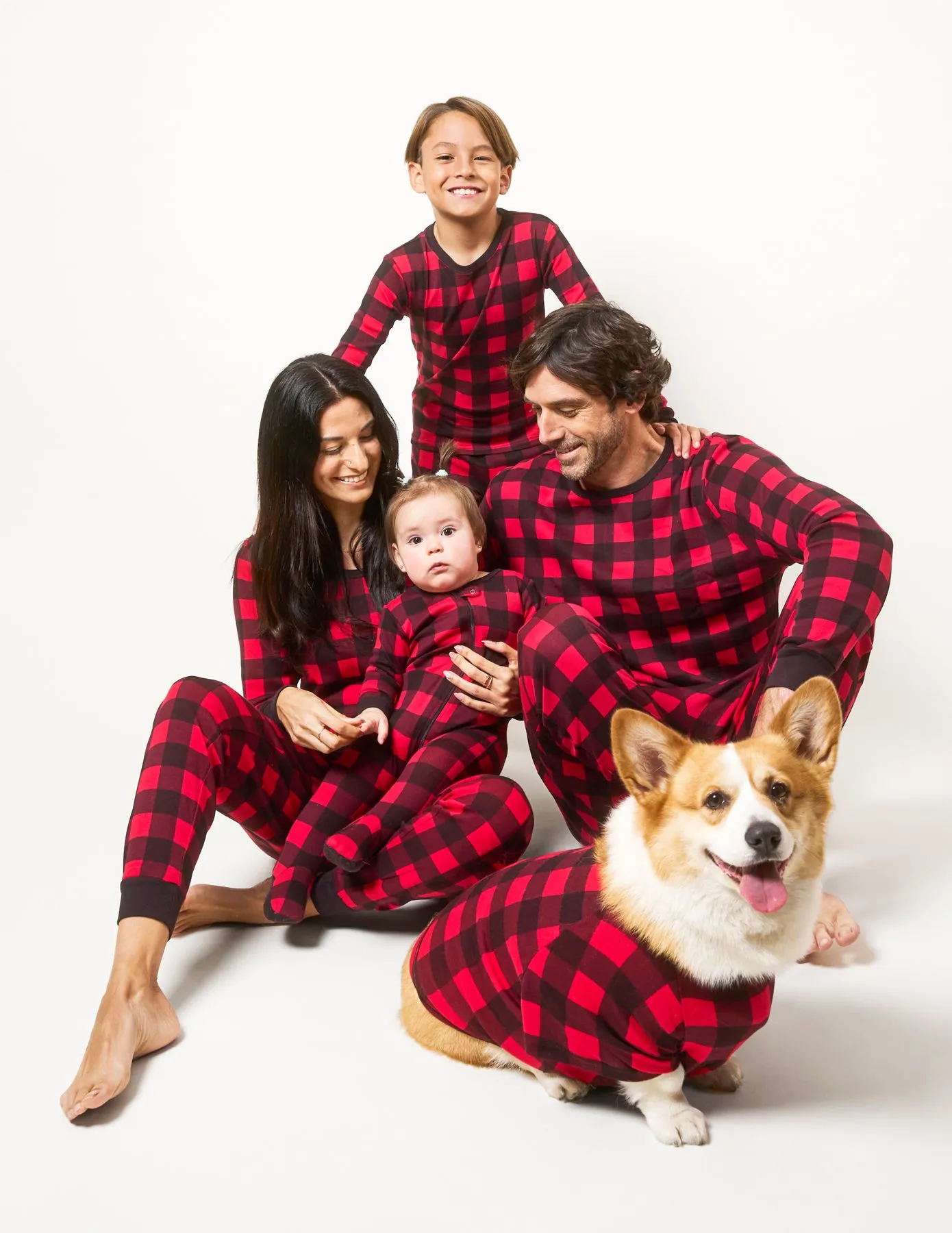 Red & Black Plaid Matching Family Pajama Set