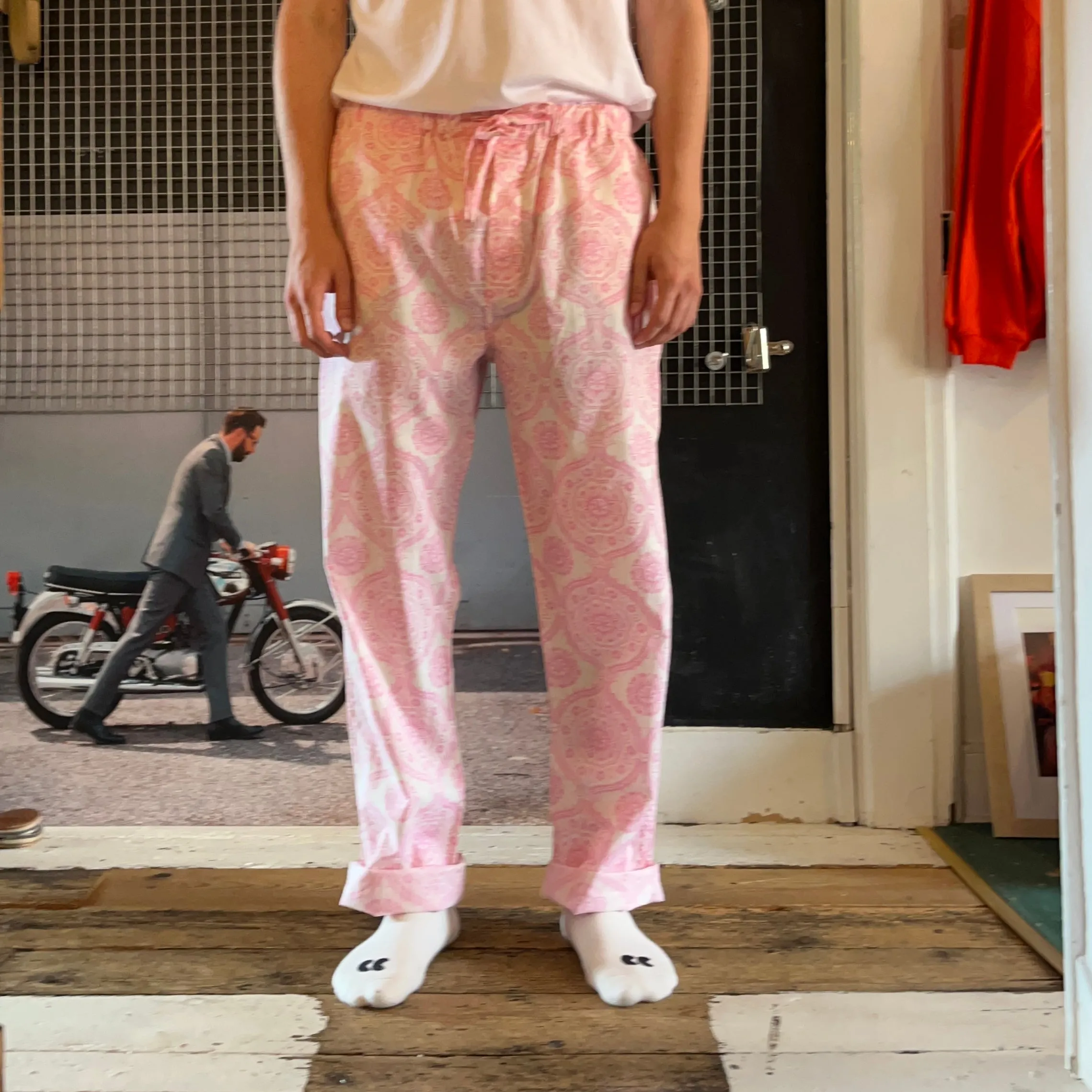 Regent - Lounge Pants - Pink/White Pattern- PJ