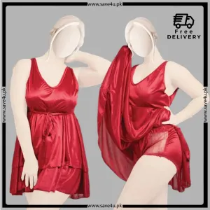 Satin Silk Chic Mini Nightgown With Panty