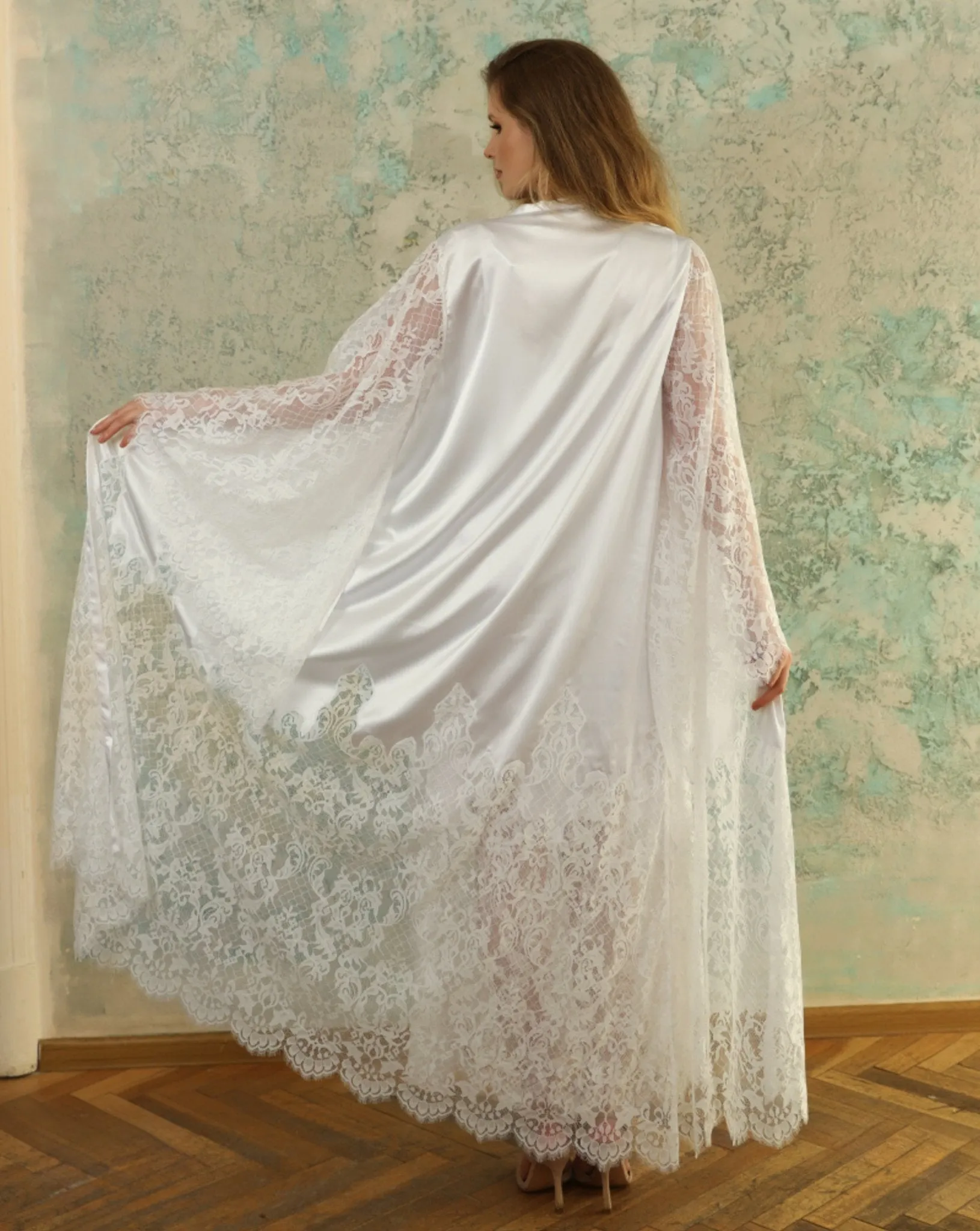 Silk Bridal Robe and Nightgown Set