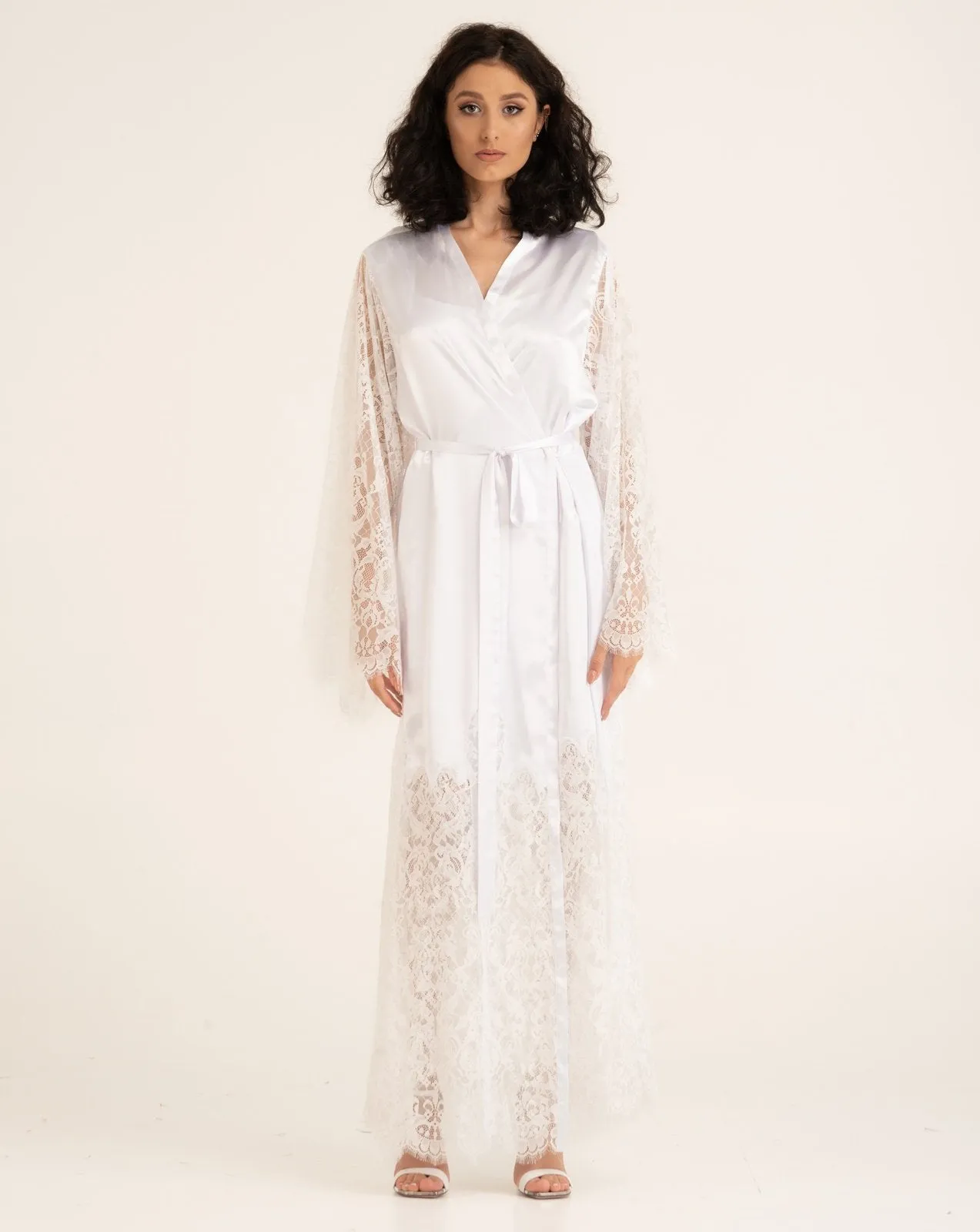 Silk Bridal Robe and Nightgown Set