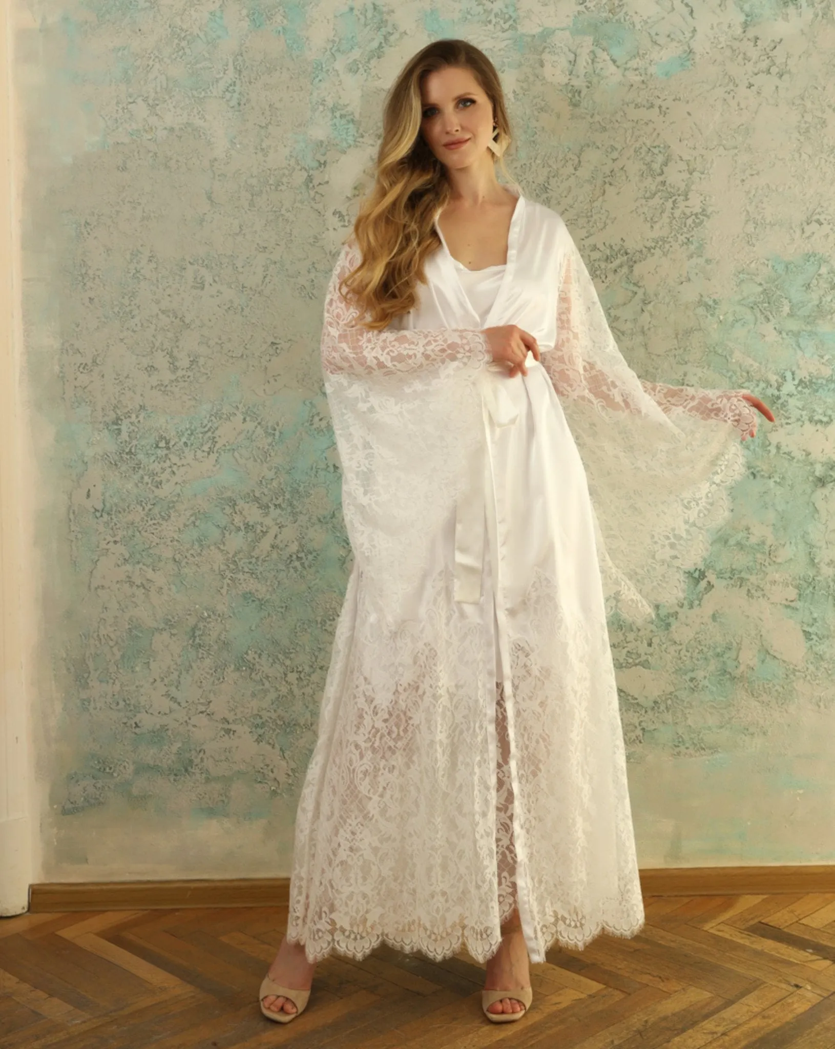 Silk Bridal Robe and Nightgown Set