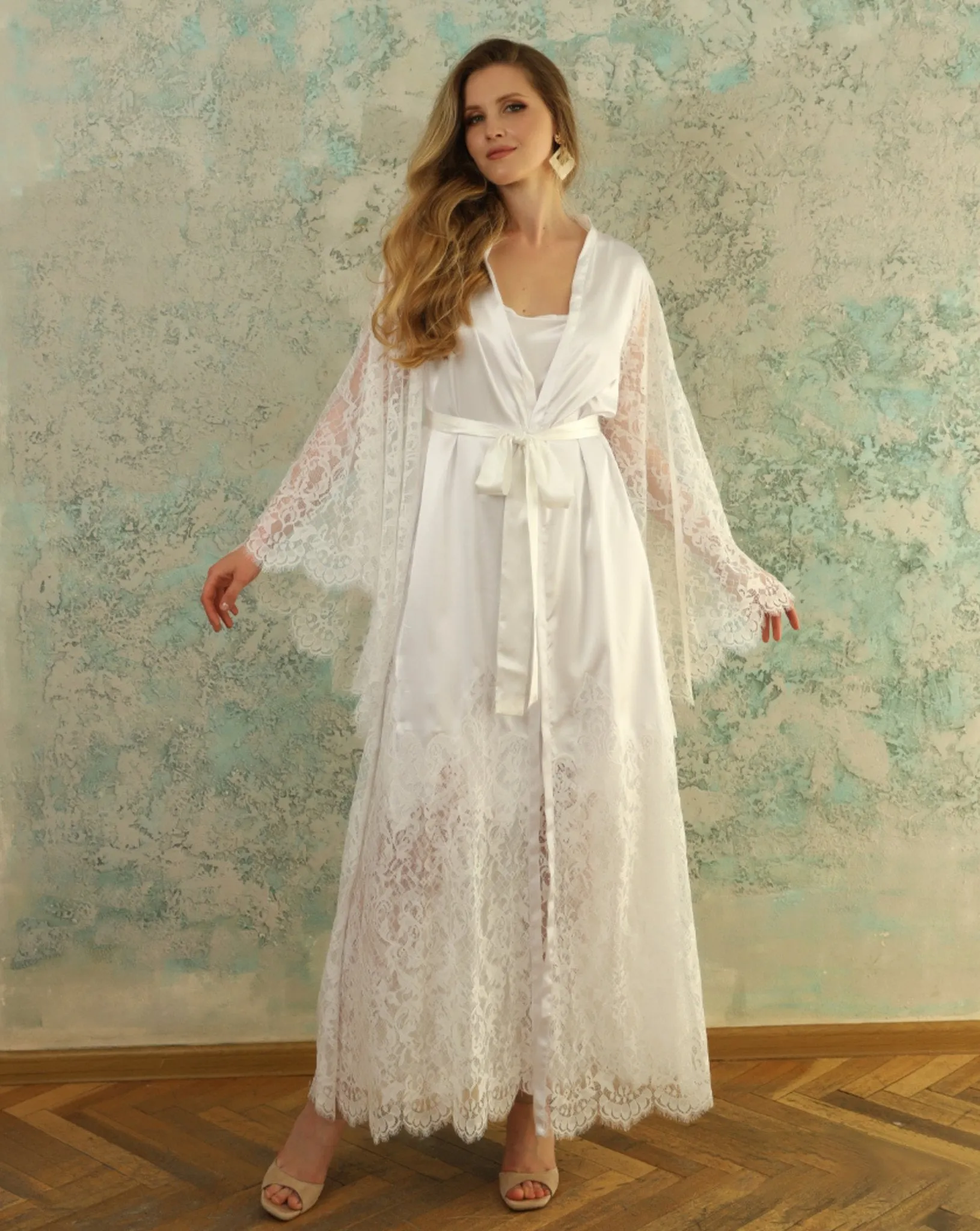 Silk Bridal Robe and Nightgown Set