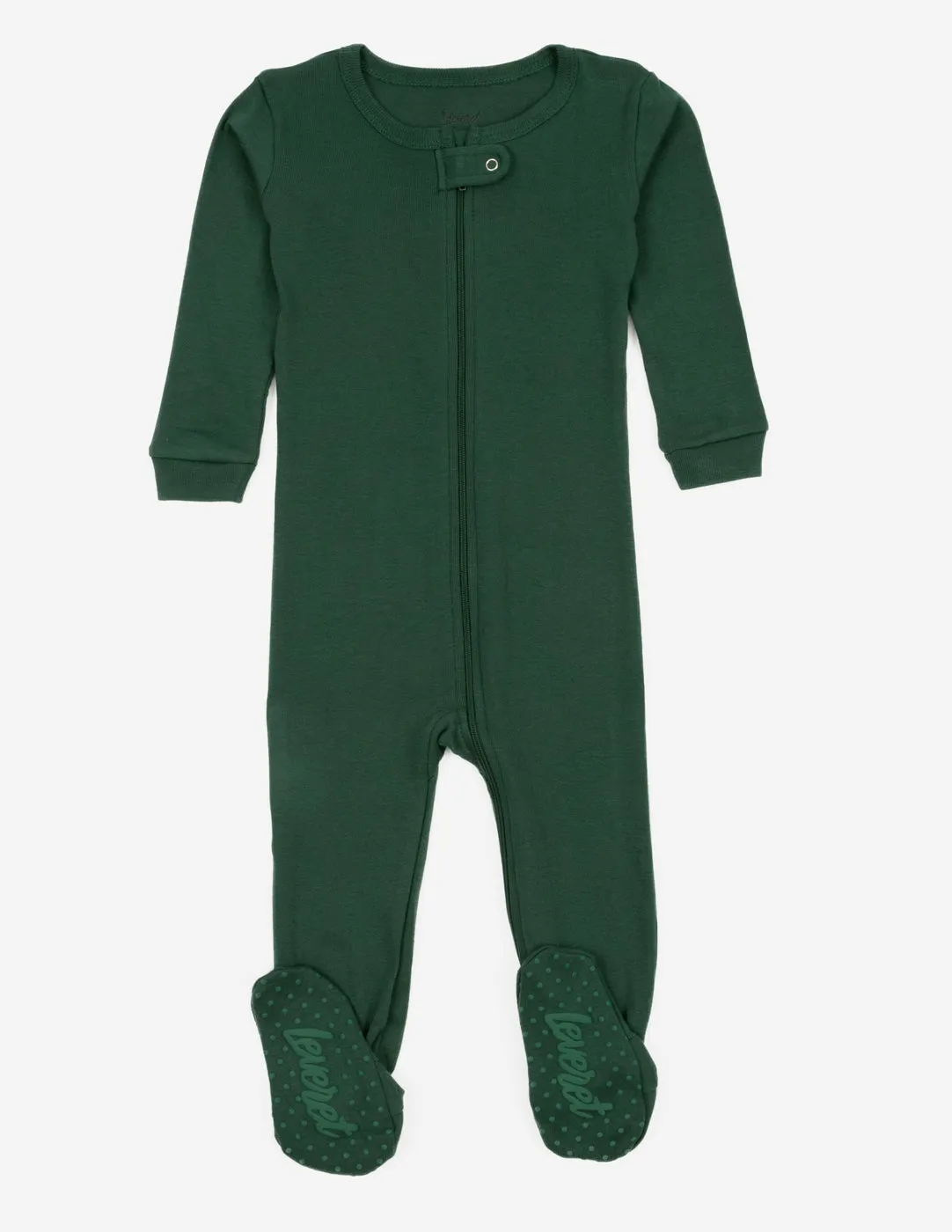 Solid Color Dark Green Matching Family Pajama Set