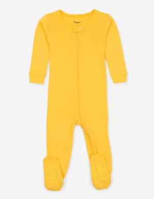 Solid Color Yellow Footed Pajamas