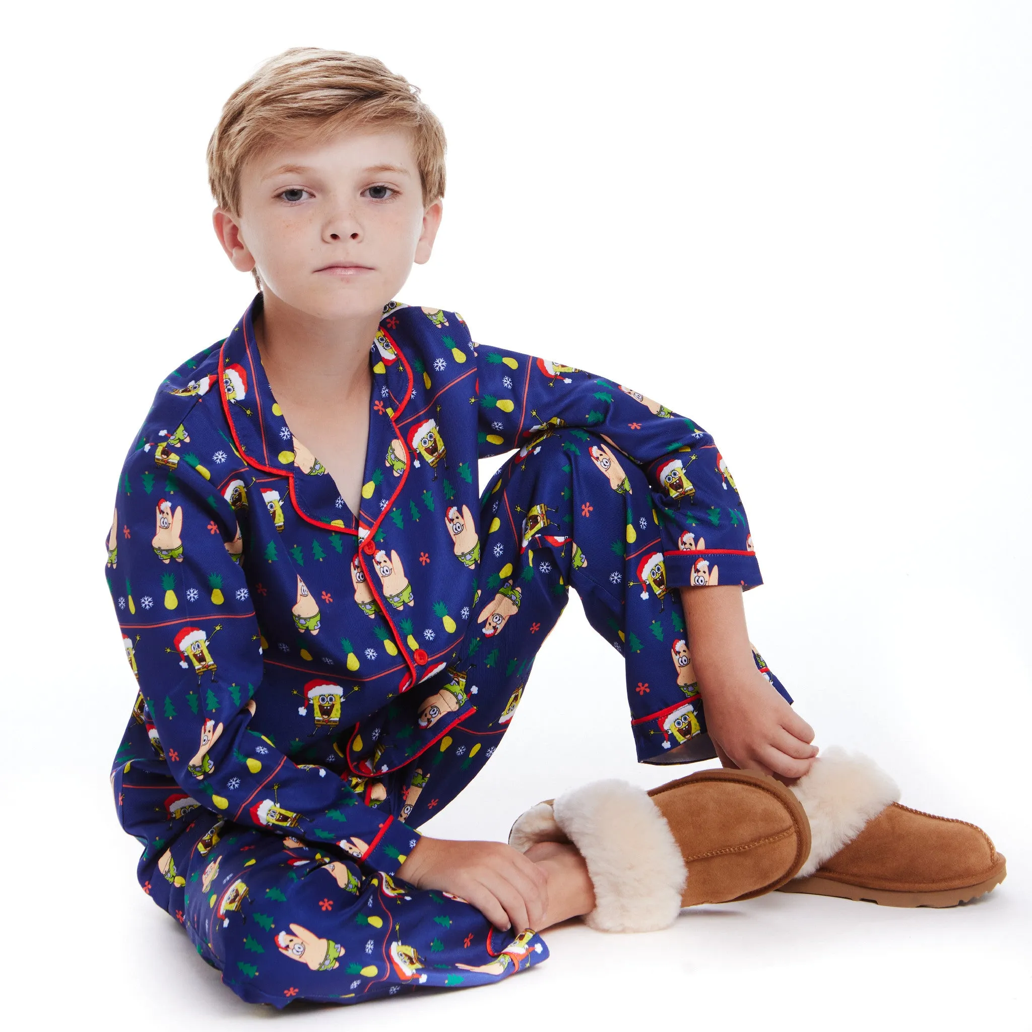 SpongeBob SquarePants™ x Andy & Evan® | Kids (2-12) Fair Isle Pajama Set | Navy