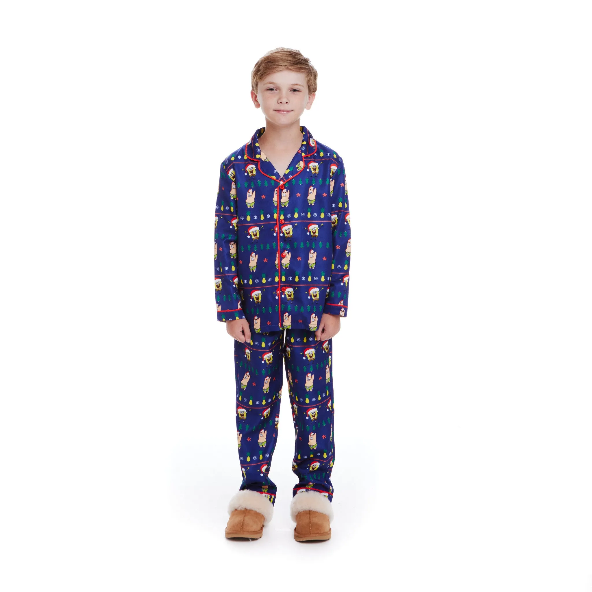 SpongeBob SquarePants™ x Andy & Evan® | Kids (2-12) Fair Isle Pajama Set | Navy