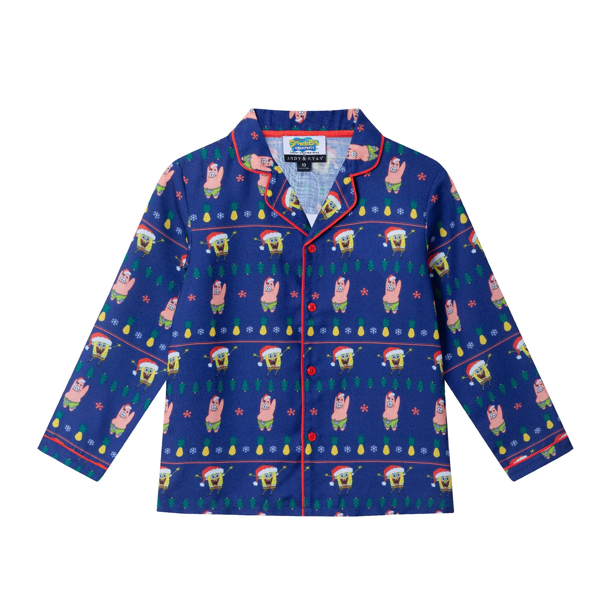 SpongeBob SquarePants™ x Andy & Evan® | Kids (2-12) Fair Isle Pajama Set | Navy