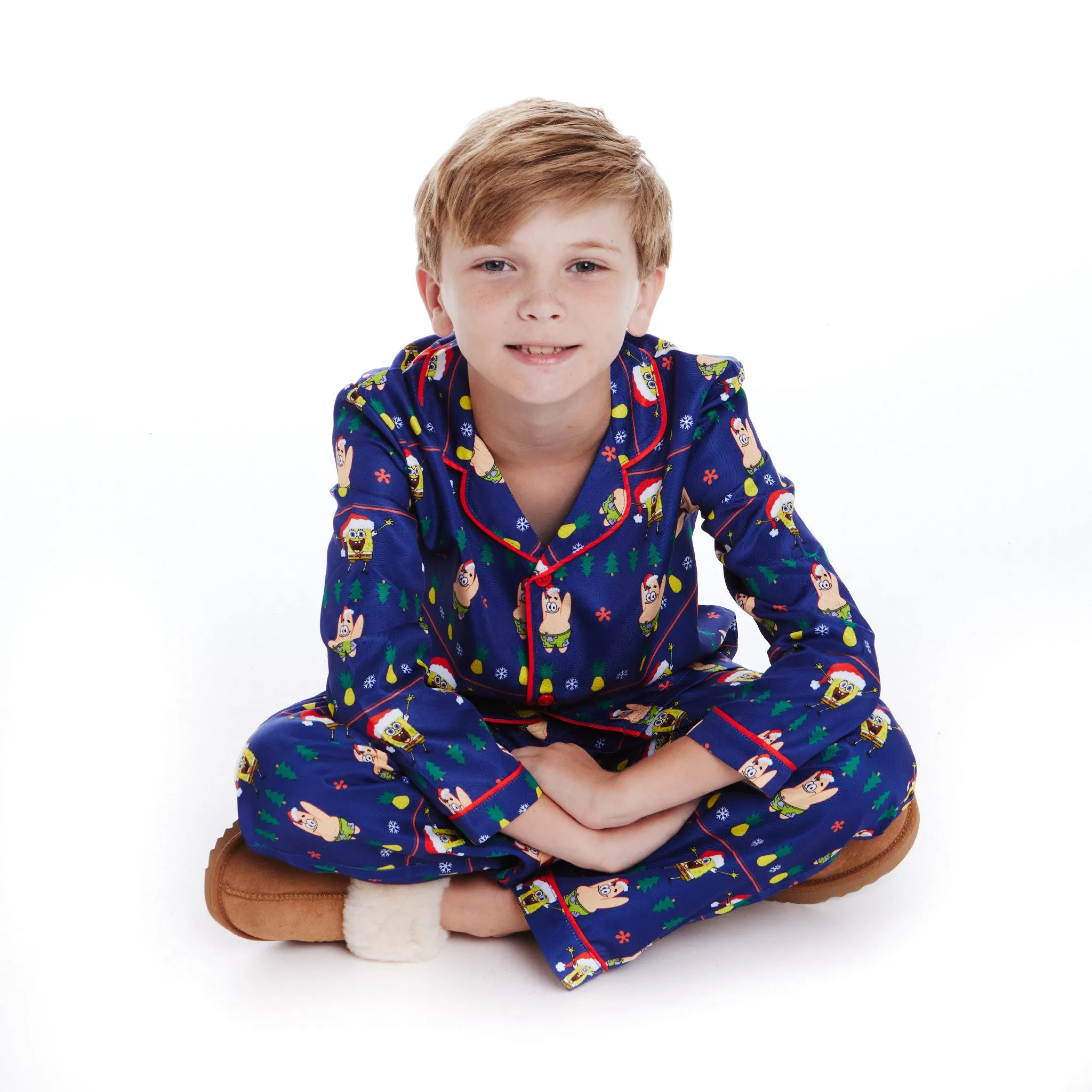 SpongeBob SquarePants™ x Andy & Evan® | Kids (2-12) Fair Isle Pajama Set | Navy