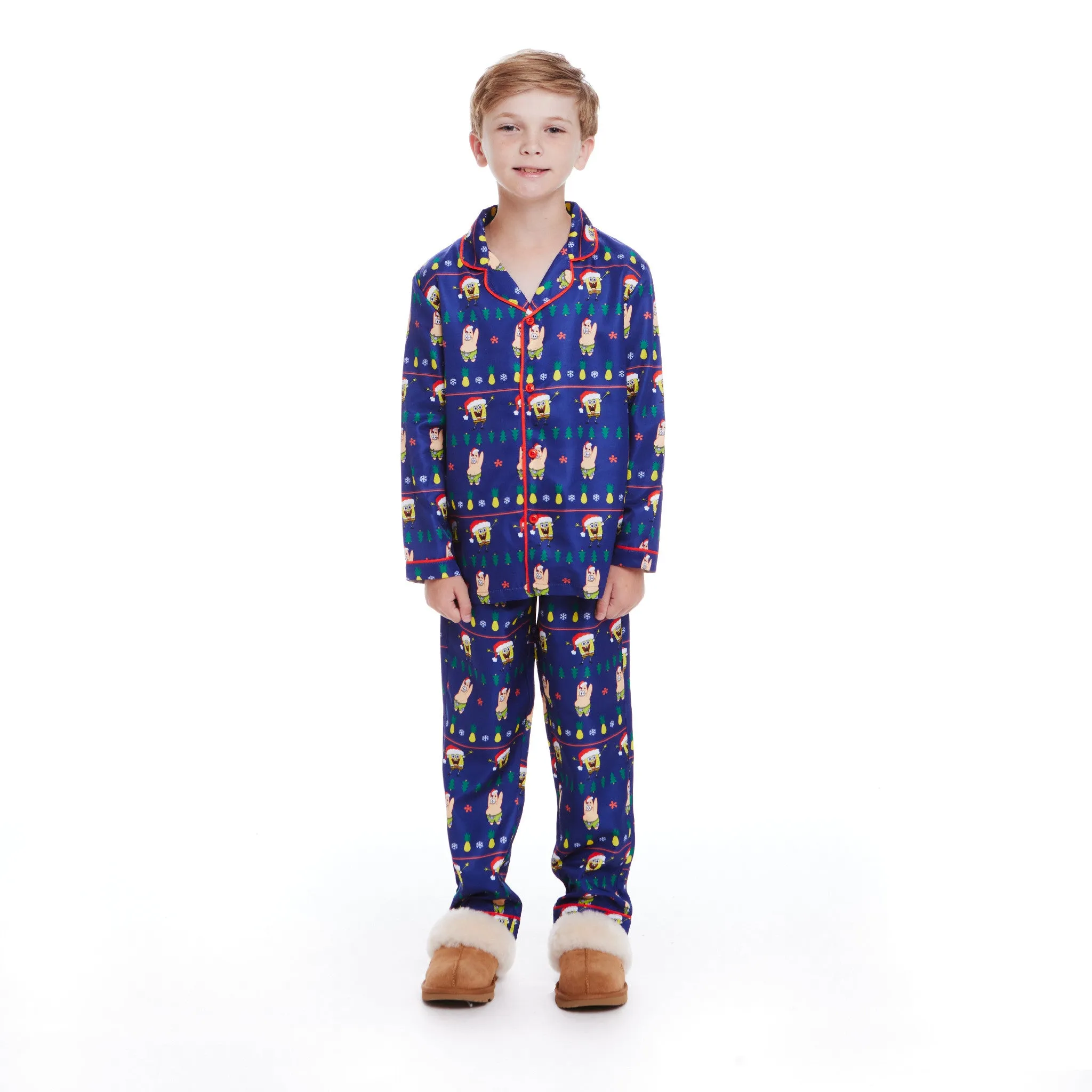 SpongeBob SquarePants™ x Andy & Evan® | Kids (2-12) Fair Isle Pajama Set | Navy