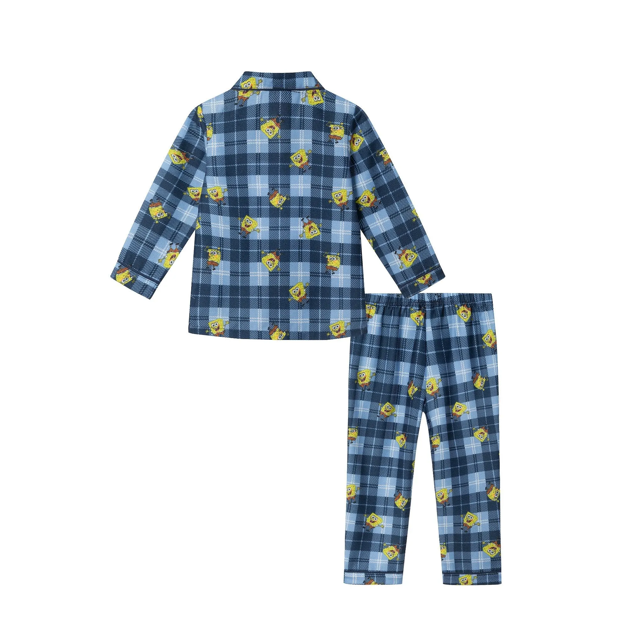 SpongeBob SquarePants™ x Andy & Evan® | Kids (2-7) Flannel Plaid Pajama Set | Navy