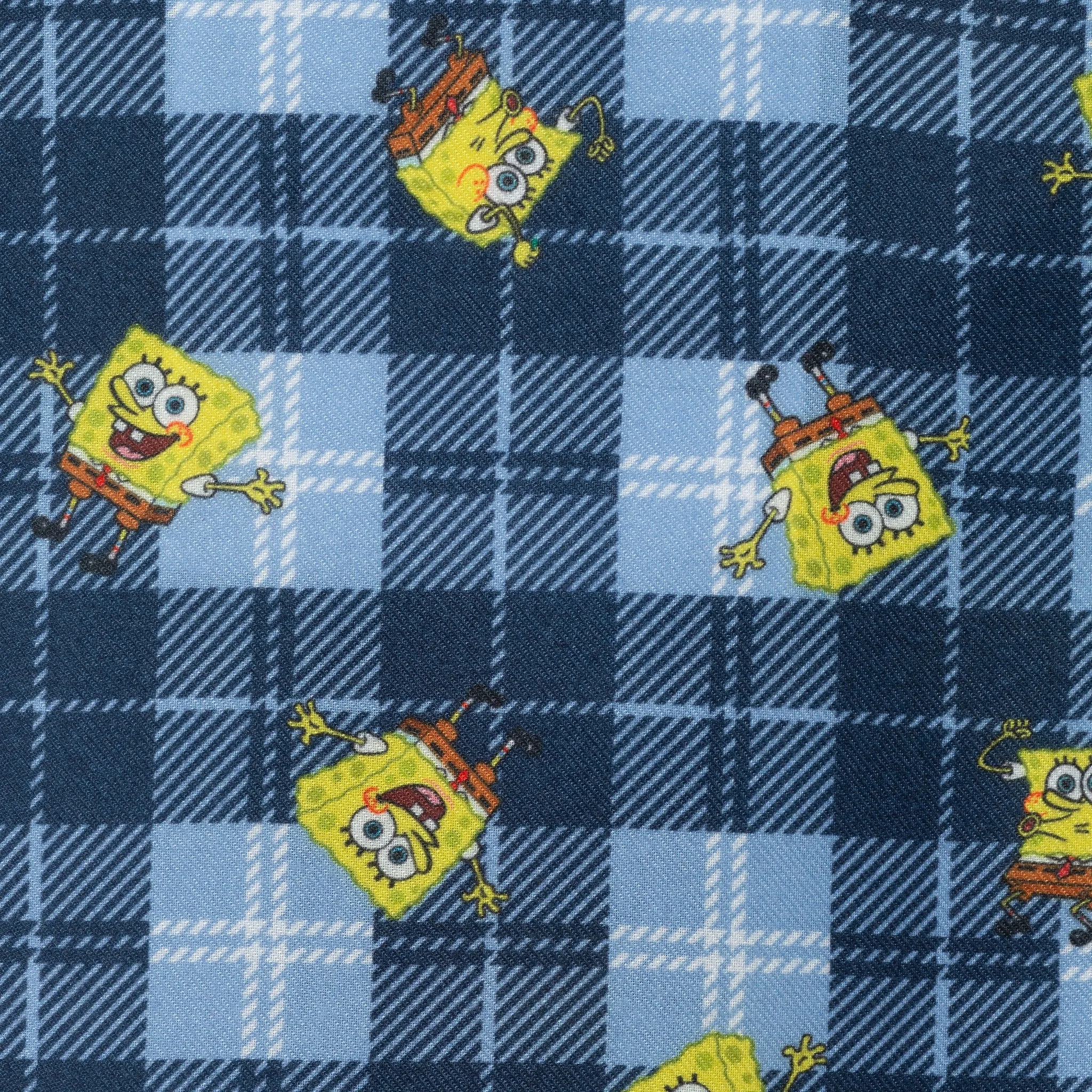 SpongeBob SquarePants™ x Andy & Evan® | Kids (2-7) Flannel Plaid Pajama Set | Navy