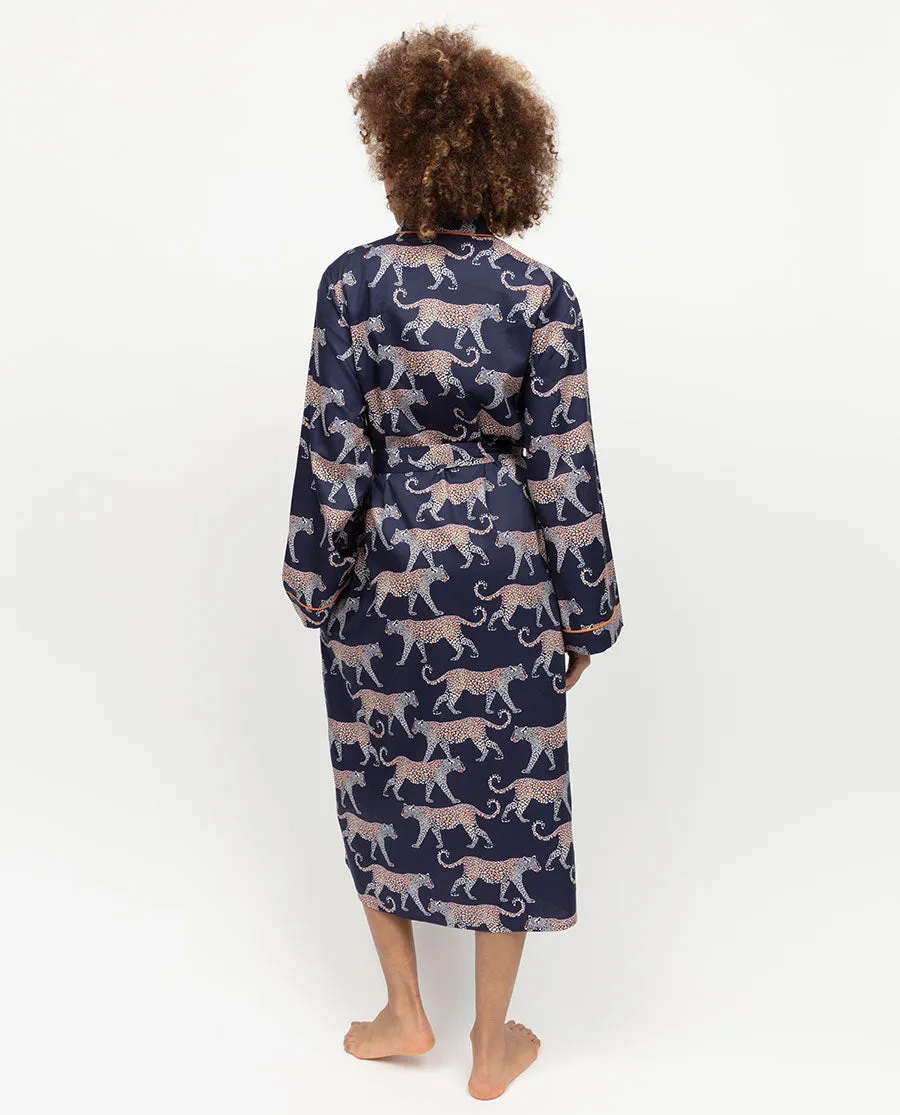 Taylor Womens Leopard Print Long Dressing Gown