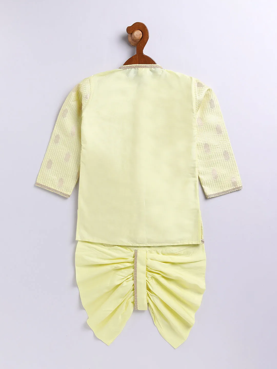 Vastramay Infant Boys Mint Green Silk Blend Ethnic Combo Set