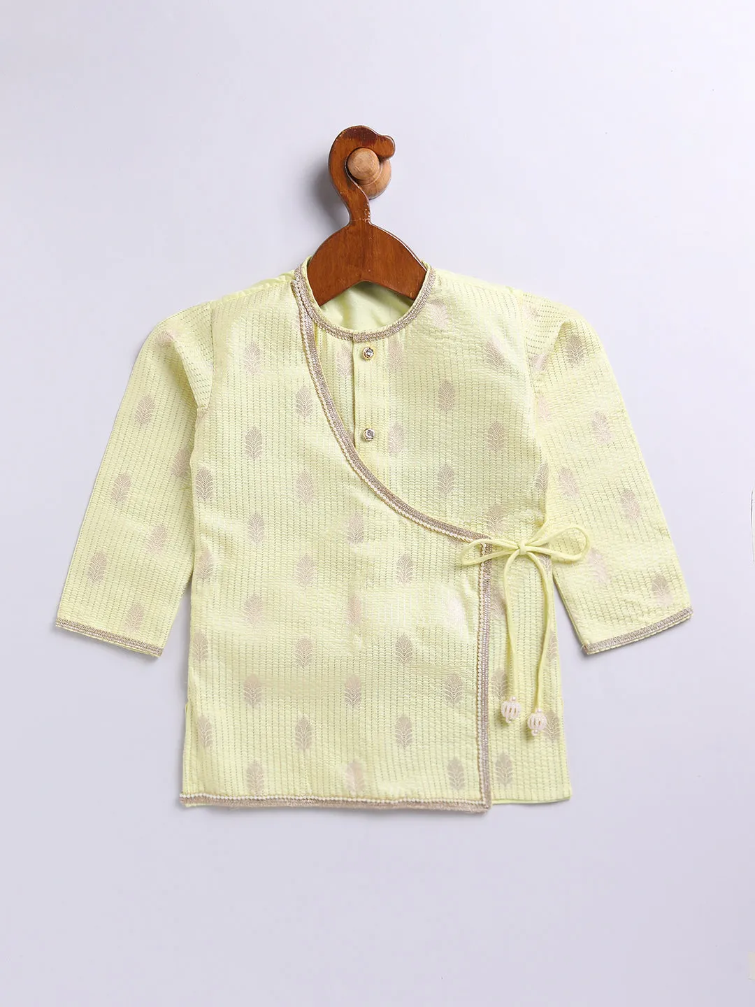 Vastramay Infant Boys Mint Green Silk Blend Ethnic Combo Set