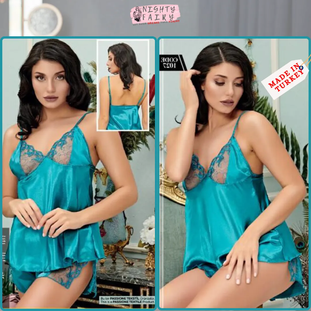 Visatin Silk Cami Set (Blue )