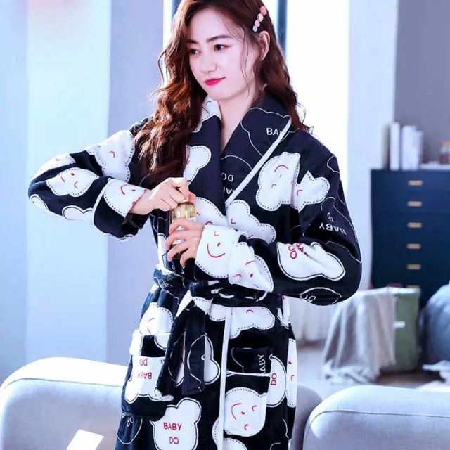 Women Coral Fleece Robe