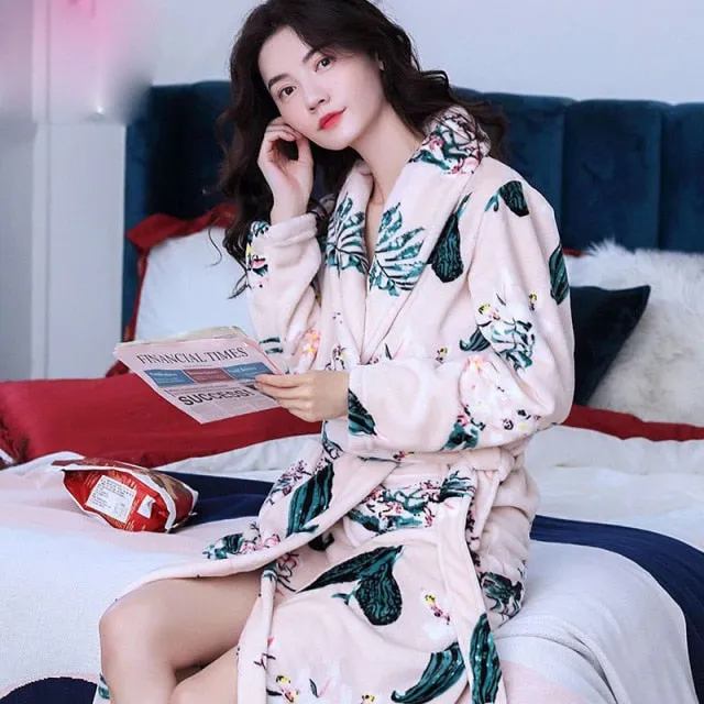 Women Coral Fleece Robe