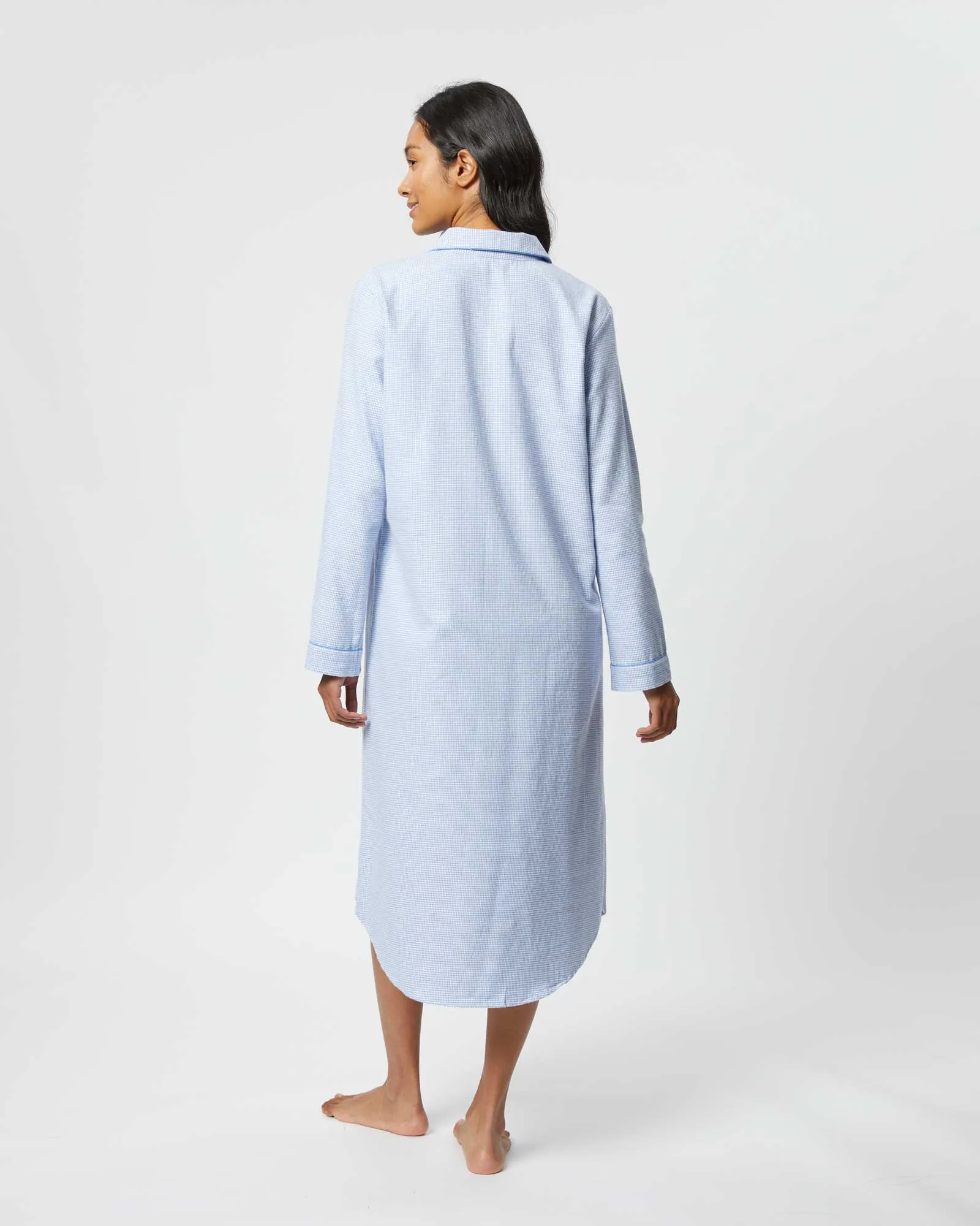 Women's Brushed Cotton Nightshirt - Willet Blue