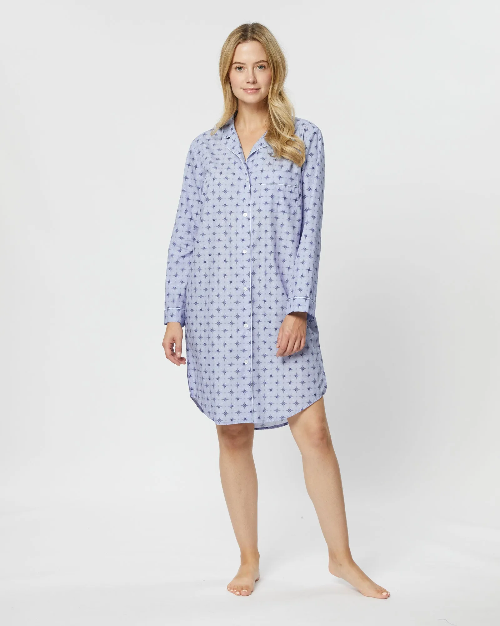 Women's Classic Cotton Nightshirt - Evie Star