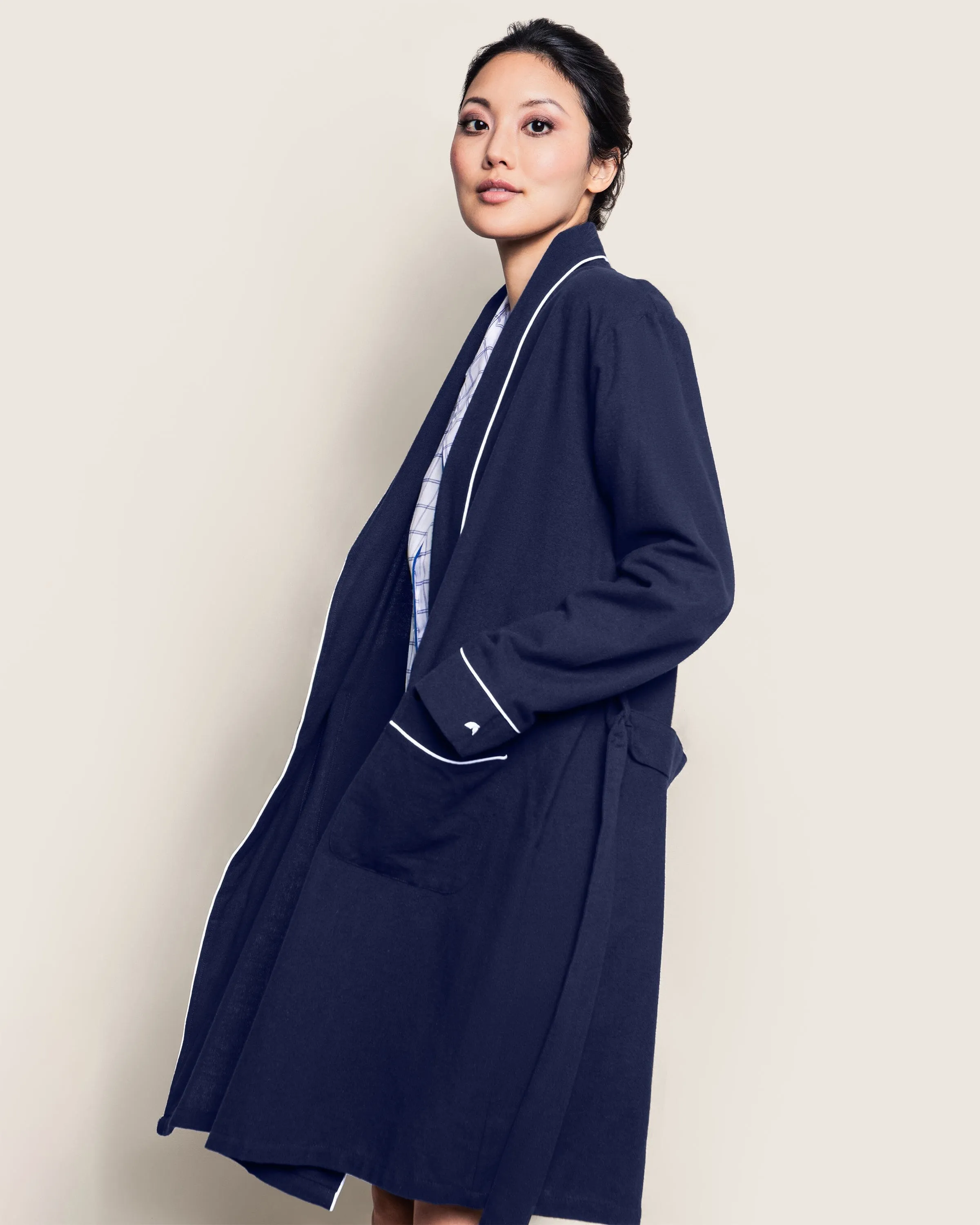 Women's Flannel Robe | Navy