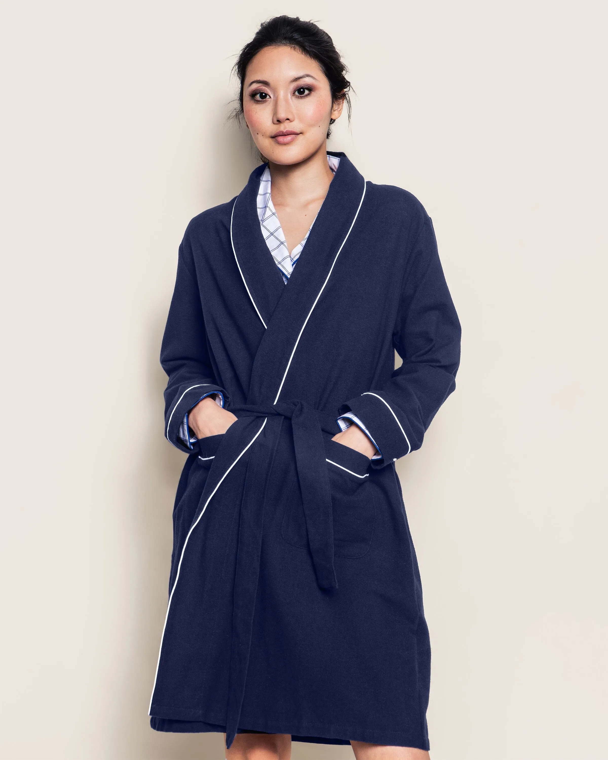 Women's Flannel Robe | Navy