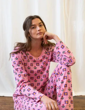 Women's Loose Fit Flower Pot Pajamas