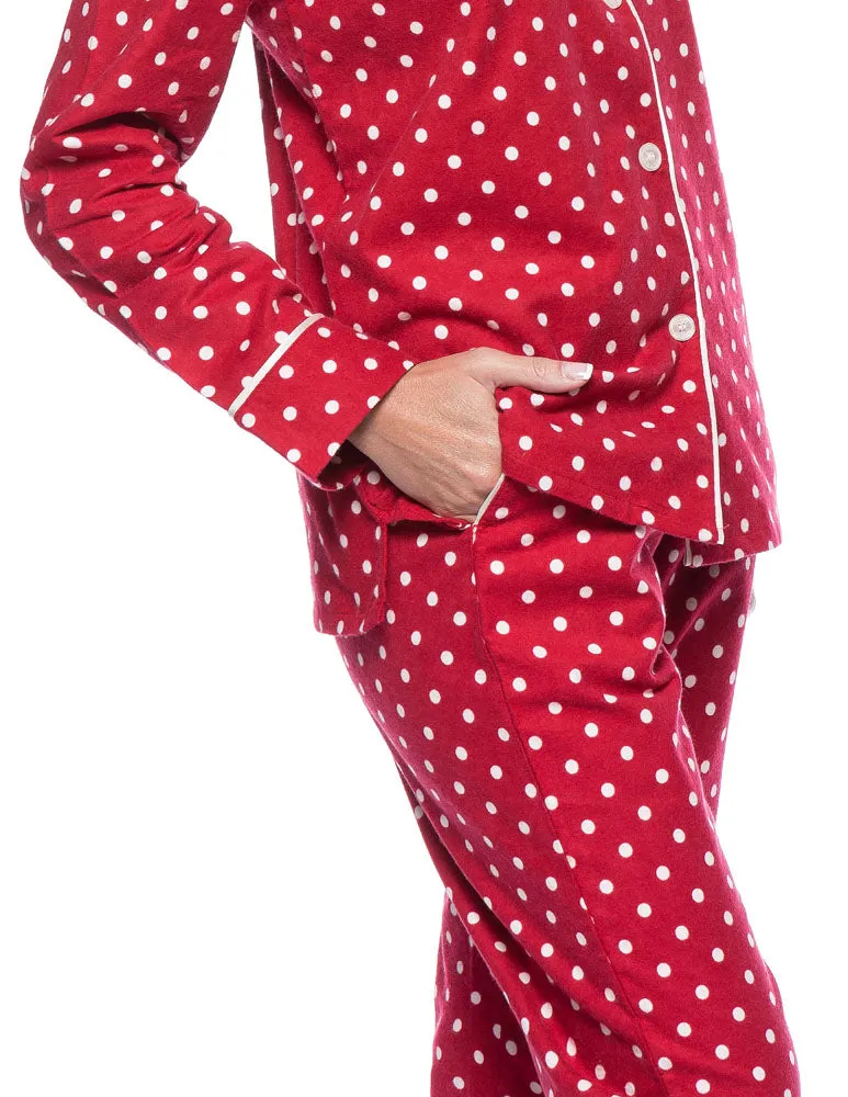 Womens Premium 100% Cotton Flannel Pajama Sleepwear Set