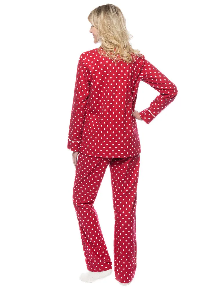 Womens Premium 100% Cotton Flannel Pajama Sleepwear Set