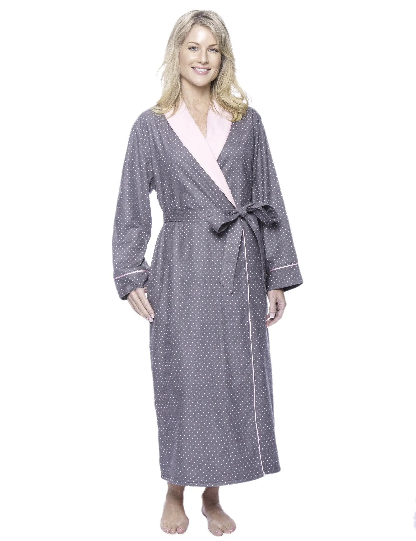 Women's Premium Flannel Fleece Lined Robe