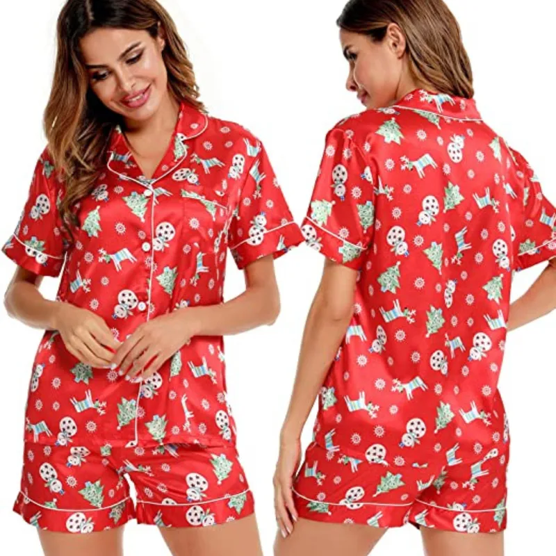 Women's Silk Satin Short Sleeve Loungewear