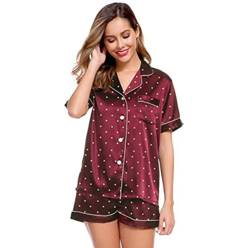 Women's Silk Satin Short Sleeve Loungewear